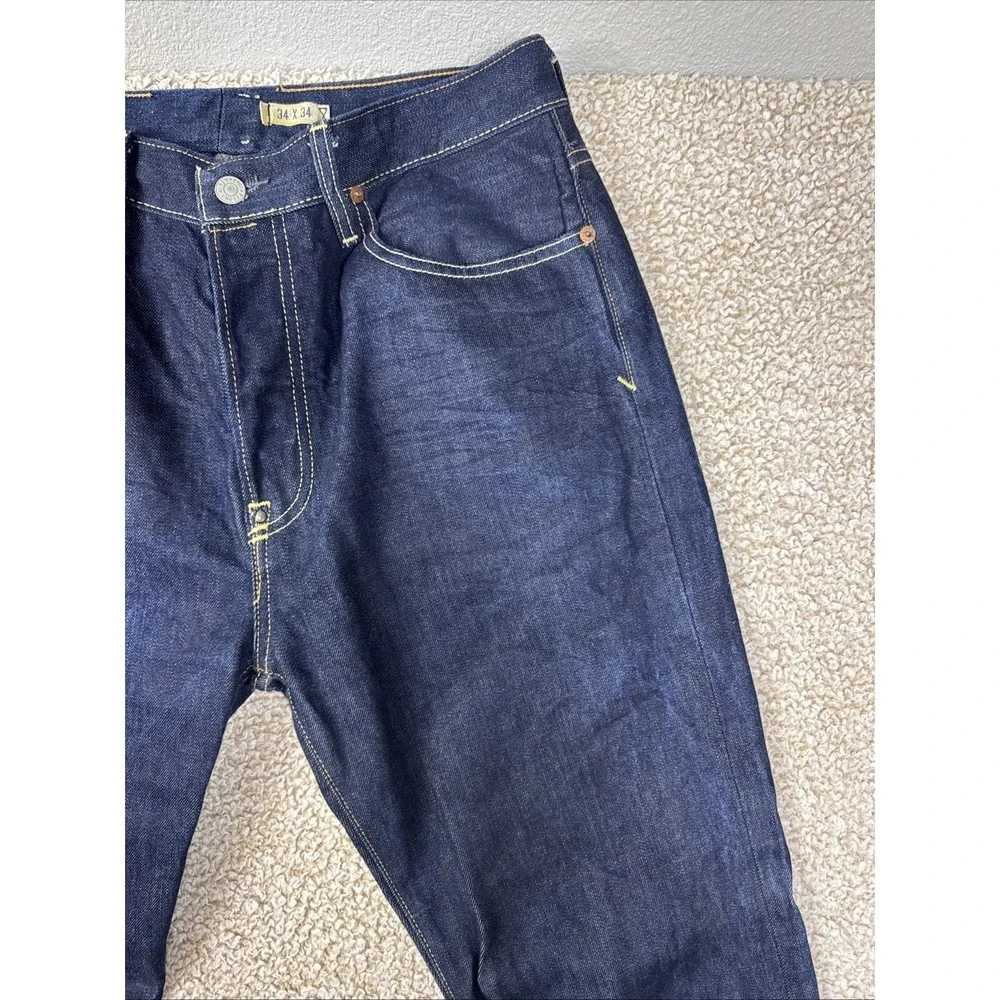 Vintage Polo Ralph Lauren Jeans Mens 34x34 Blue Straight Denim 15941 Button Fly